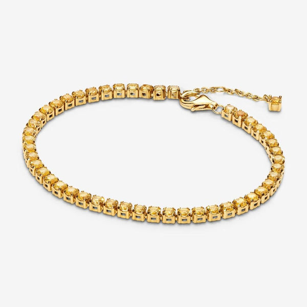 Bracciale Pandora Tennis Cristalli Gialli Placcatura In Oro 14k 561469C03