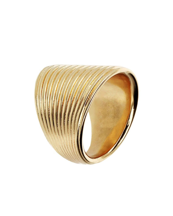 Anello Etrusca a Fascia Graduato con Superficie Rigata WSET00789.YG-56