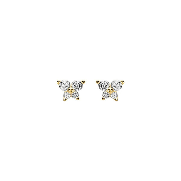 Orecchini Stroili Lobo Farfalla Bon Ton Oro Giallo 9 KT E Cubic Zirconia 1400567