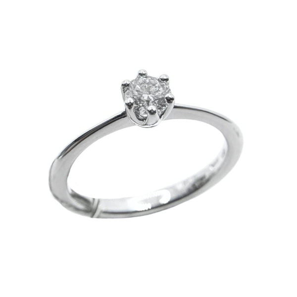Davite&Delucchi 6-Point Solitaire Ring in White Gold and Central Diamond