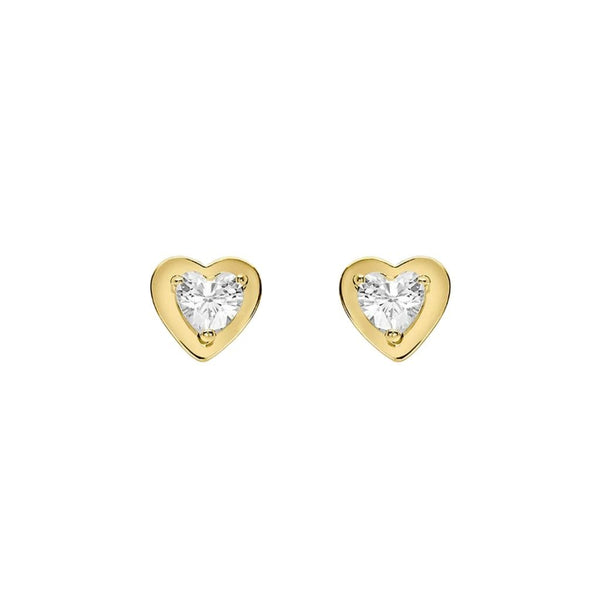 Orecchini Stroili Lobo Cuore Bon Ton Oro Giallo 9 KT E Cubic Zirconia 1401122