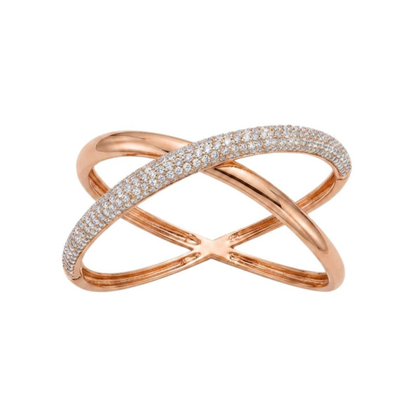 Bracciale Bronzallure Rigido a Intreccio con Pavè in Cubic Zirconia -