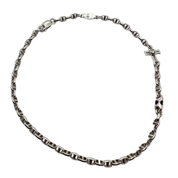 Pulsera Zancan en oro blanco de 18 quilates con diamantes y zafiros
