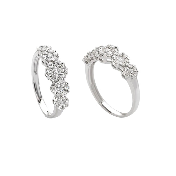 Anello Veretta Giorgio Visconti a Scalare Magic in Oro Bianco e DIamanti Naturali ABX14982