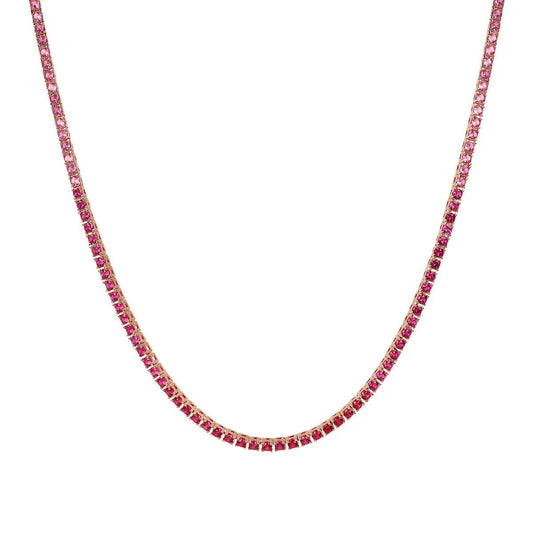 Collana Bronzallure Tennis con Cubic Zirconia Effetto Dégradé Rosa