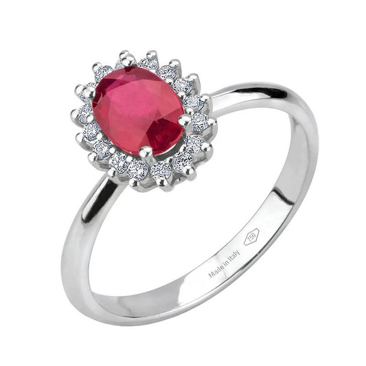 Anello Bibigì In Oro Bianco Con Rubino E Brillanti