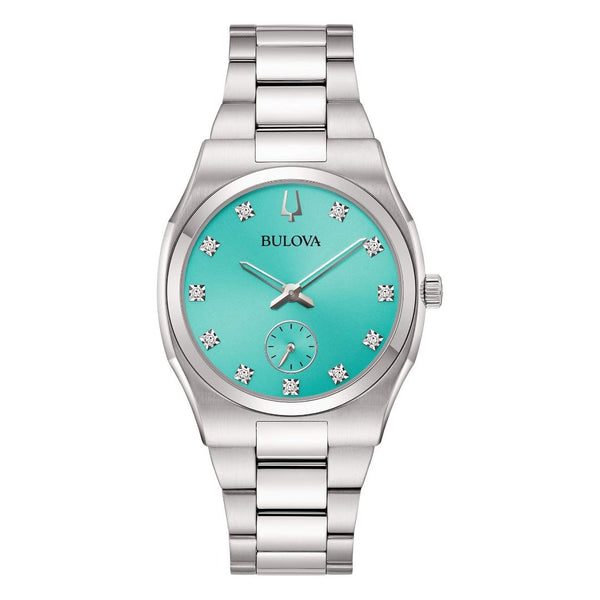 Orologio Bulova da Donna Surveyor Piccoli Secondi con Quadrante Turchese e Diamanti 96P243