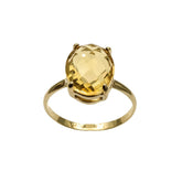 Anello in Oro Giallo 18 KT con Pietra Naturale Ovale
