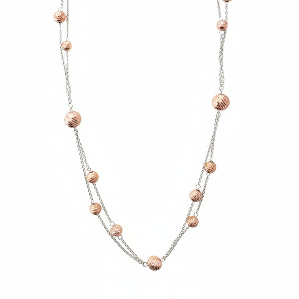 Marcello Pane Petite Boules Necklace with Faceted Rosé Microspheres