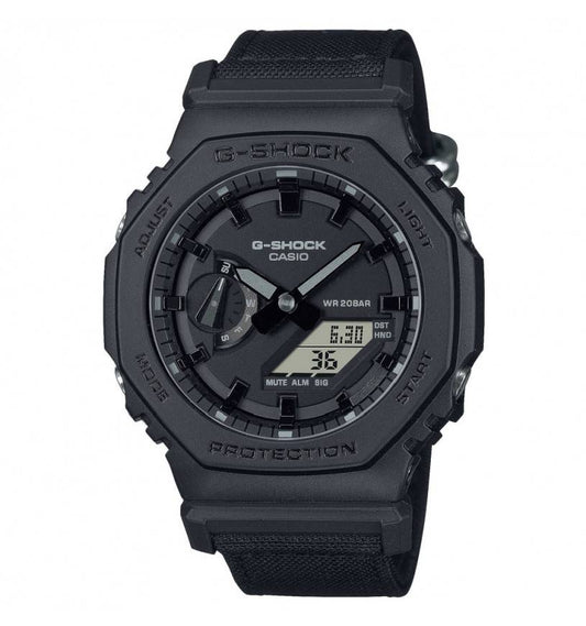 Orologio G-Shock da Uomo Con Cassa Ottagonale in Resina Nero e Cinturino in Tela