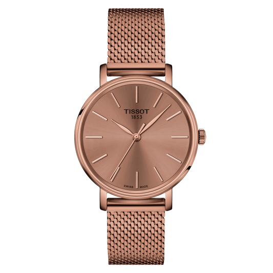 Orologio Tissot da Donna Everytime con Cinturino in Maglia Milano Placcato Oro Rosa