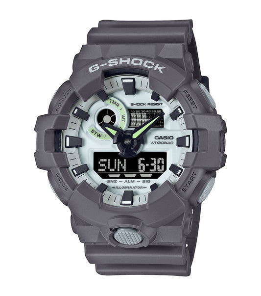 G-Shock GA-700 Series Men's Watch in Gray with Full Lume Dial