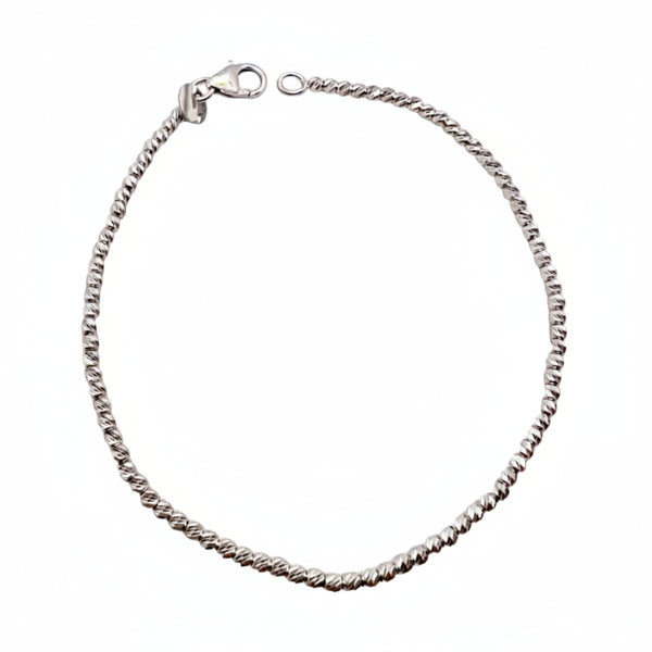 Bracciale in Oro Bianco 18kt con Sfere Diamantate BR059