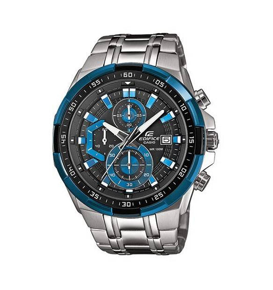 Reloj cronógrafo Casio Edifice de acero inoxidable para hombre en negro y azul