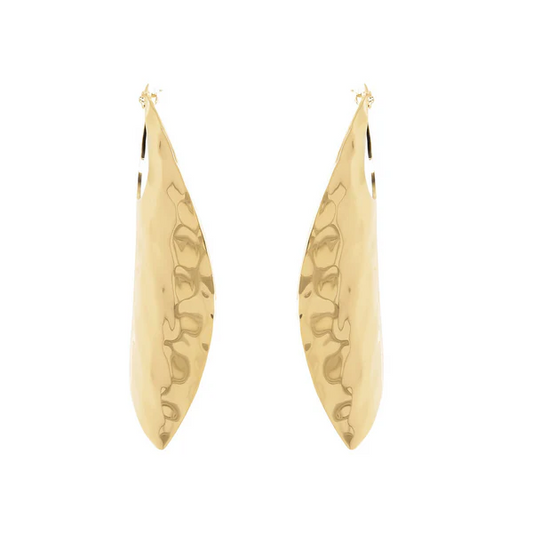 Orecchini Etrusca Pendenti a Foglia Martellata