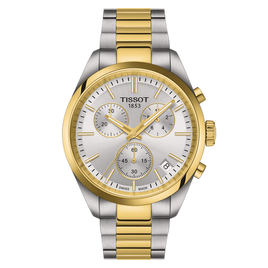 Orologio Tissot da Uomo PR 100 Cronografo Bicolore Dorato e Acciaio