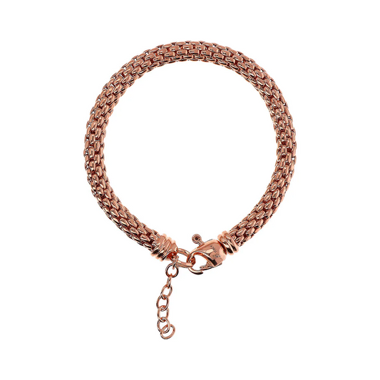 Pulsera de cadena maxi palomitas Bronzallure chapada en oro rosa