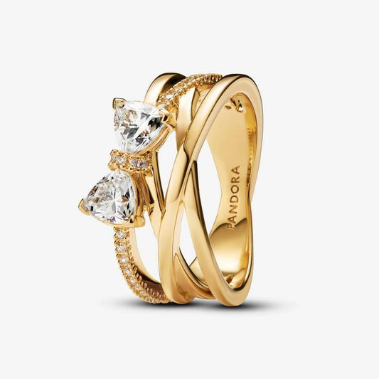 Pandora Thin Braided Band Ring with Bright Bow