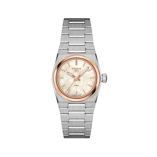 Orologio Tissot PRX 25 mm in Acciaio Ghiera Rosè Quadrante Madreperla