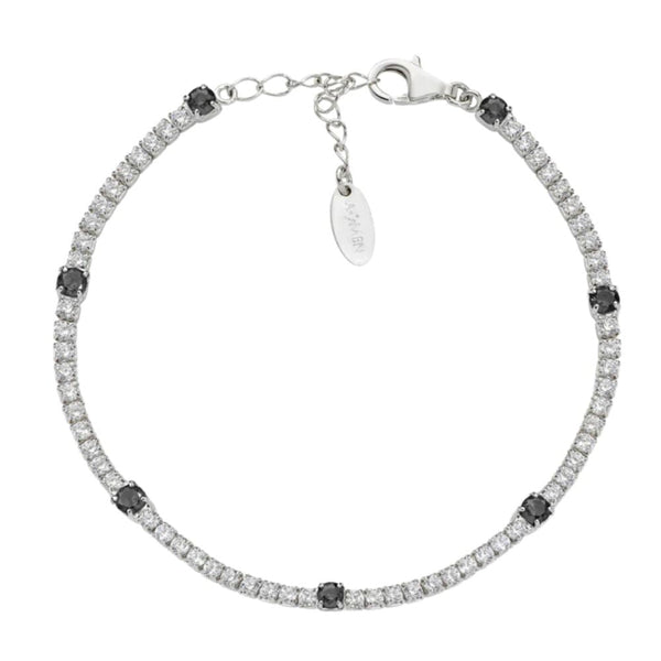 Bracciale Amen Tennis Con Zirconi Bianchi E Neri BTB2B3N16