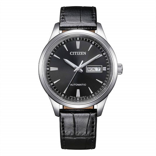 Citizen Men's Automatic Watch with Black Dial and Leather Strap OF 2025