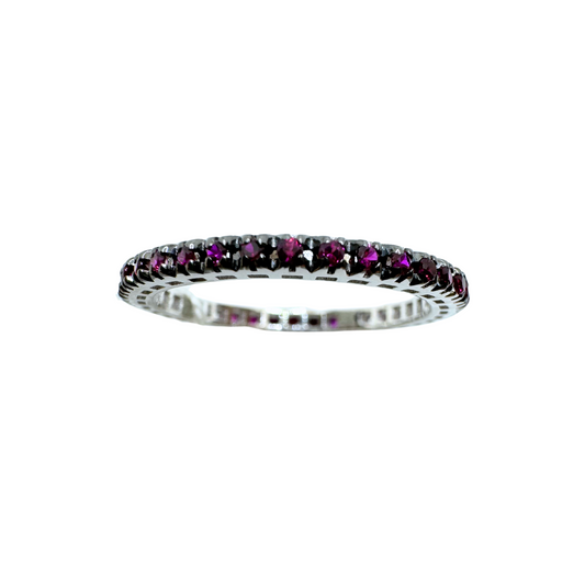 Anillo Davite&Delucchi de oro blanco con rubíes, talla 12