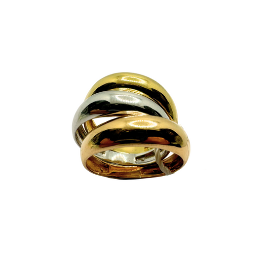 Set of Three Domed Gold Rings in 18 KT Gold