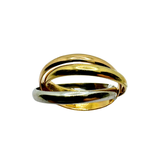 Set of 3 Three Gold Intertwined Eternity Rings