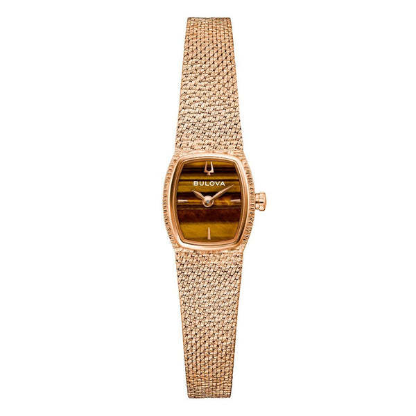 Orologio Bulova Donna Goddess of Time Placcato Oro Rosa Con Quadrante Occhio Di Tigre 97L185
