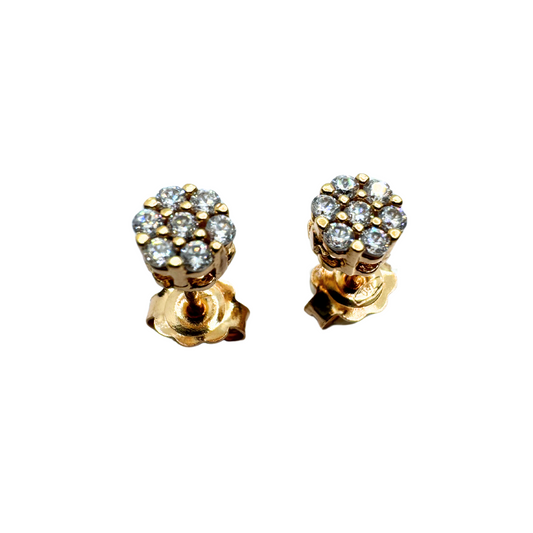 Pendientes mágicos de oro rosa de 18 quilates con circonitas