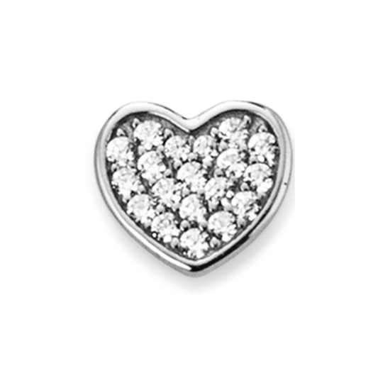 Charms Marcello Pane Cuore Stopper Maxy con Zirconi