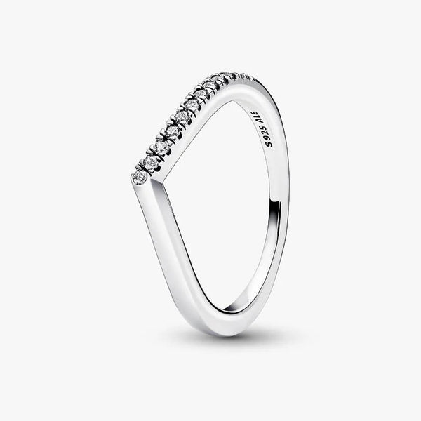 Pandora Sparkling Asymmetric Wish Ring