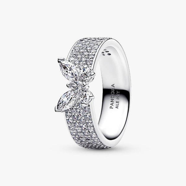 Anello Pandora Fascia Pavè Con Farfalla Luminosa 194270C01