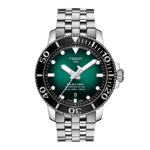 Reloj Tissot Seastar 1000 Powermatic 80 con degradado verde