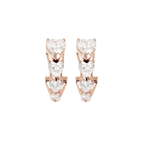 Pendientes Bronzallure con corazones de rosa dorada