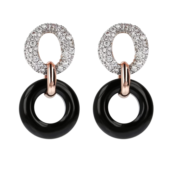 Pendientes colgantes Bronzallure con piedras naturales y circonitas