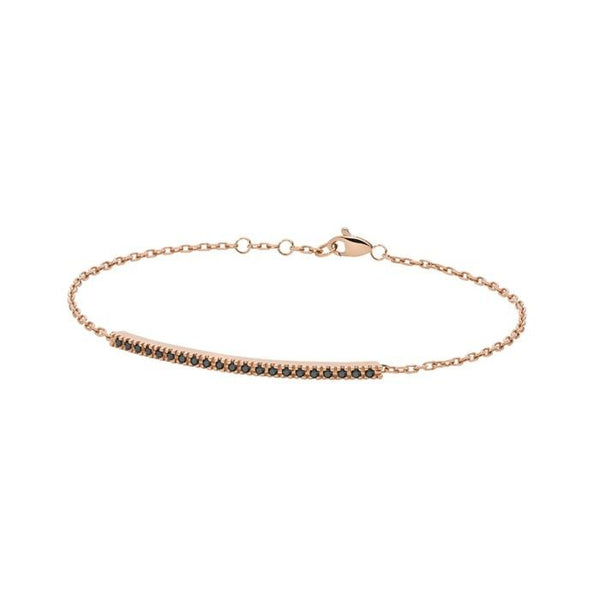 Bracciale Donna Oro Paddle Oro Rosa E Diamanti Neri 0,11 ct