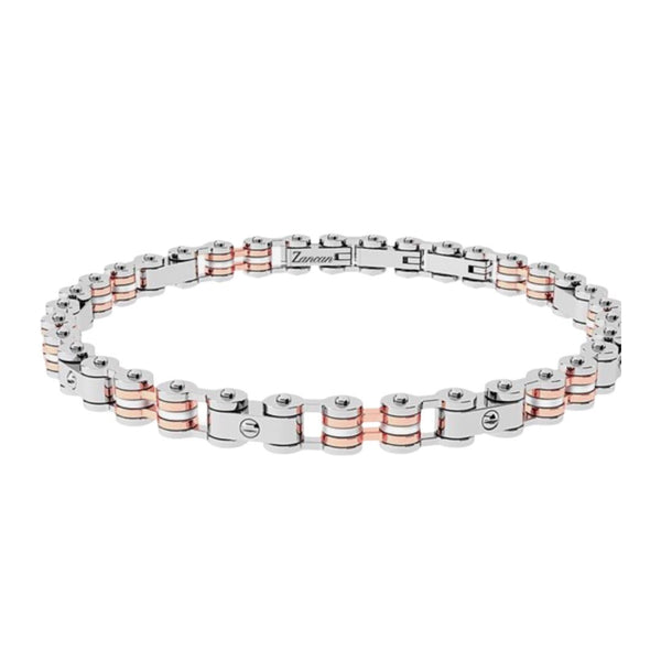 Bracciale Zancan In Acciaio 316L Bianco E Rosa