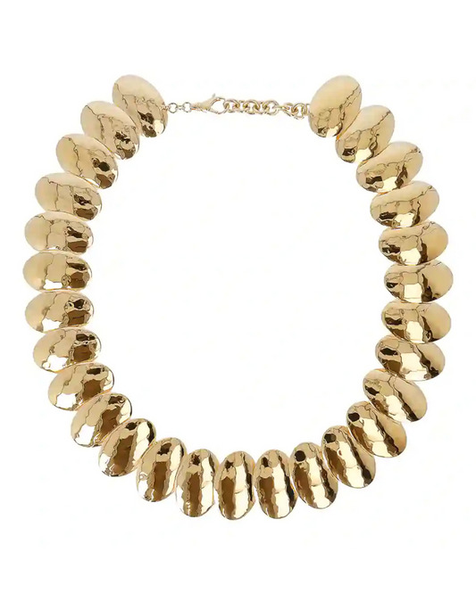 Collana Etrusca Mirage con Dischi Ovali Placcata Oro Giallo 18 KT