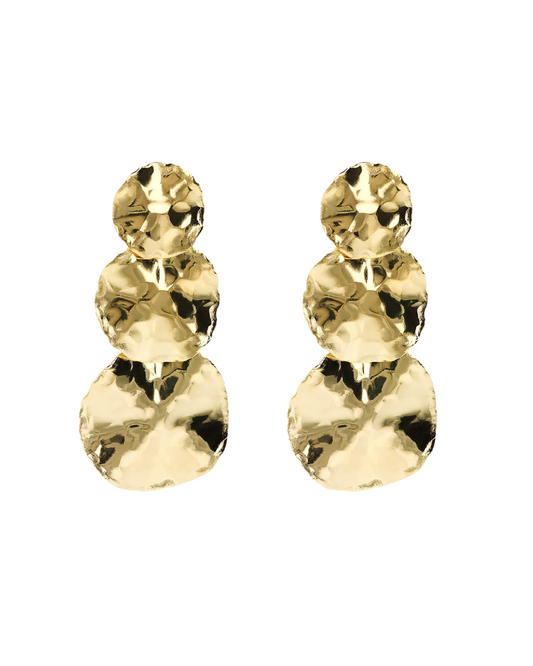 Orecchini Etrusca Pendenti A Dischi Graduati Martellati