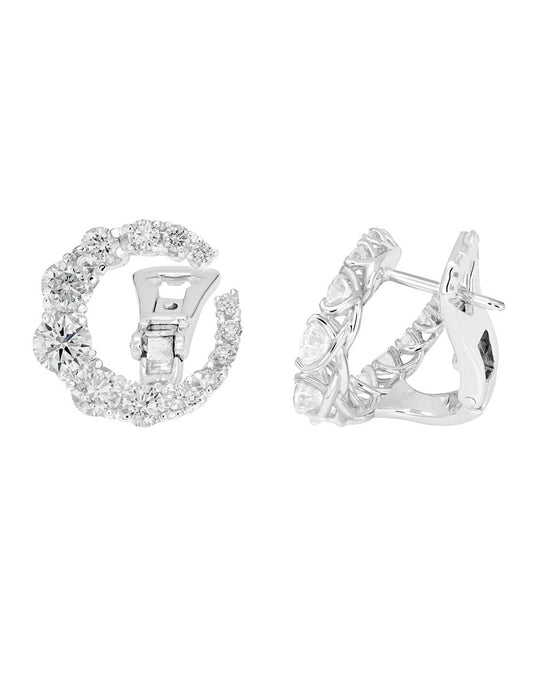 Pendientes de diamantes en espiral Golay Grace en oro blanco