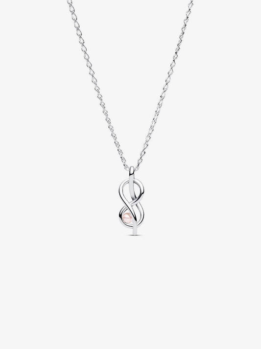 Collana Pandora Legame Infinito Con Perla Rosa Artificiale
