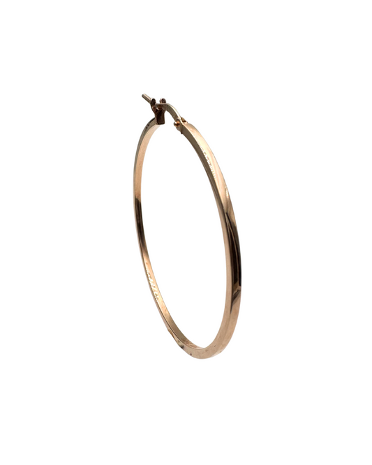 18KT Rose Gold Square Section Hoop Earrings