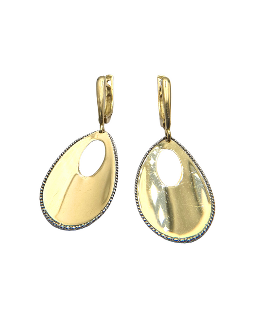 18KT Yellow and White Gold Pendant Earrings