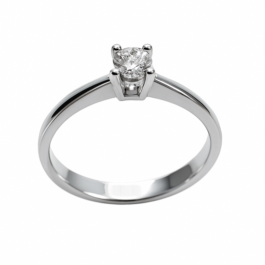 Anillo solitario Mirco Visconti en oro blanco y diamantes