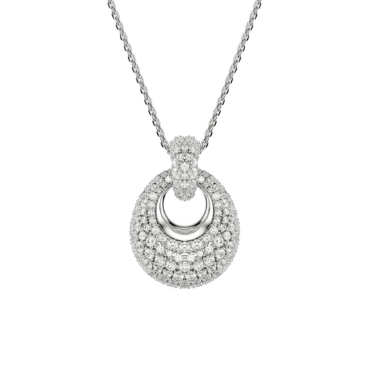 Collana Swarovski Pendente Sublima Bianco, Placcato rodio