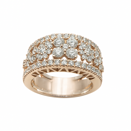 Anello Iannelli Handmade Fascia in Oro Rosa con Diamanti