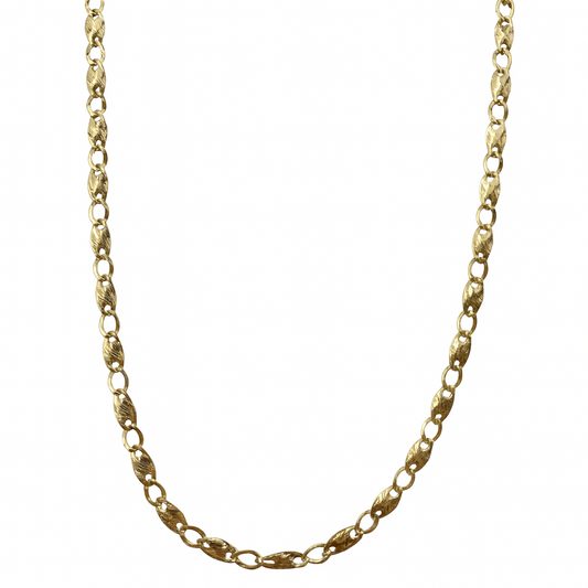 Collana da Uomo a Maglie Geometriche in Oro Bianco e Giallo 18 KT