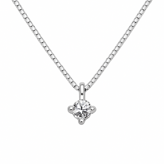 Collar Bibigì con luz puntual en forma de diamante en oro blanco y diamantes