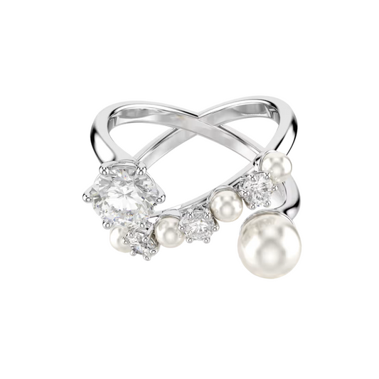 Anello Swarovski Cocktail Matrix con Cristalli e Perla